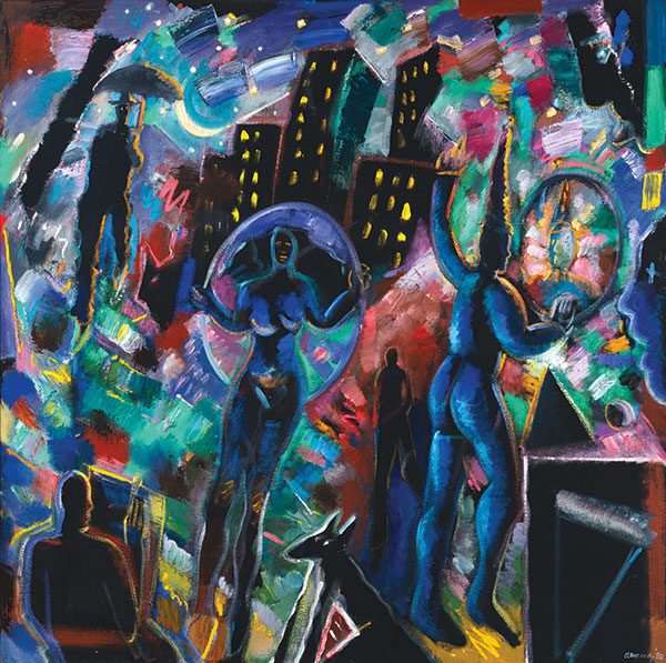 Night Magic (Blue Jester), 1988, by Carlos Almaraz