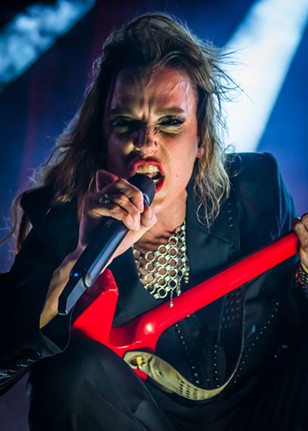 Halestorm plays MidFlorida Credit Union Amphitheatre in Tampa, Florida on Aug. 1, 2024.