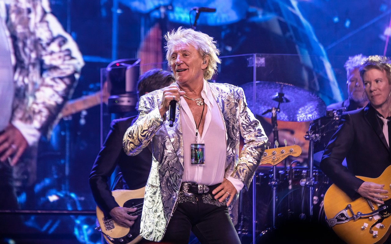 Rod Stewart plays Hard Rock Event Center at Seminole Hard Rock Hotel & Casino in Tampa, Florida on Feb. 16, 2023.