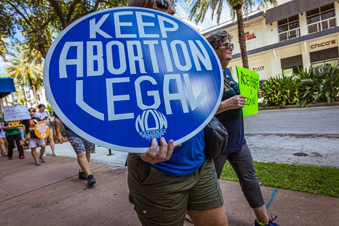 Reproductive rights activists demonstrate in St. Petersburg on Sept. 3, 2022. - Photo by Dave Decker