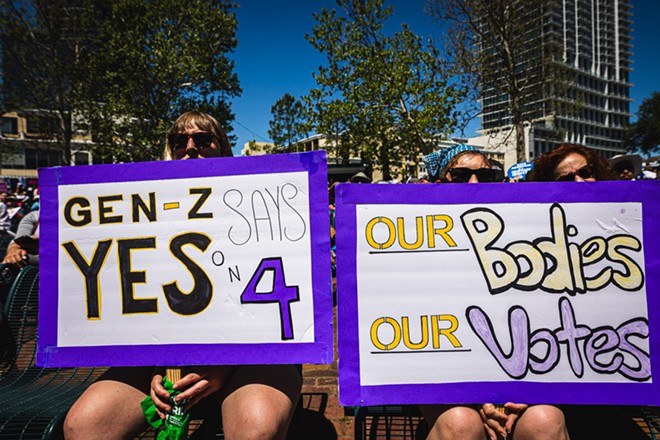 Pro-choice activists in Orlando, Florida on April 13, 2024. - Photo by Dave Decker